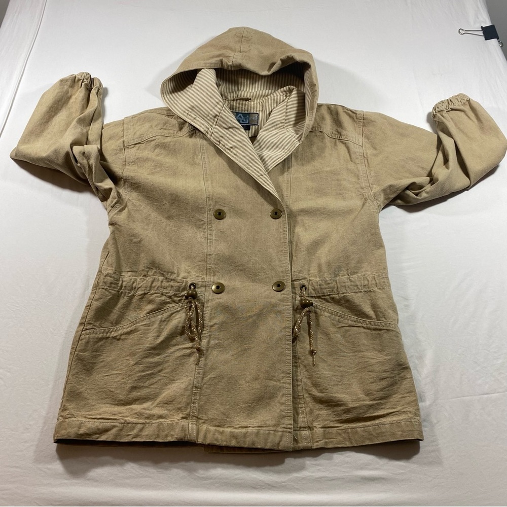 Andy Johns Jacket Utility Hooded Canvas beige Double Breast Jacket Winter Ski